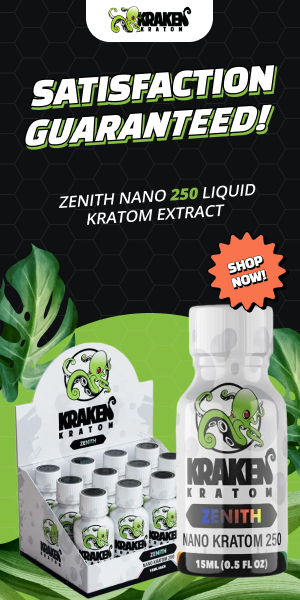 Kraken Zenith liquid nano kratom extract shot banner