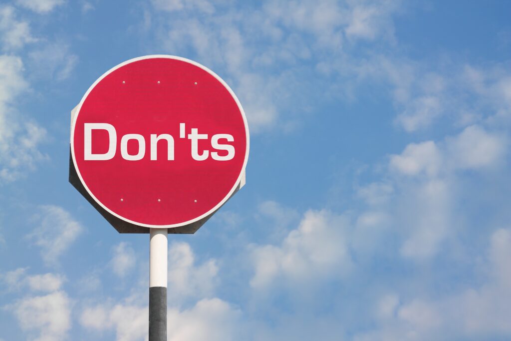 don'ts stop sign